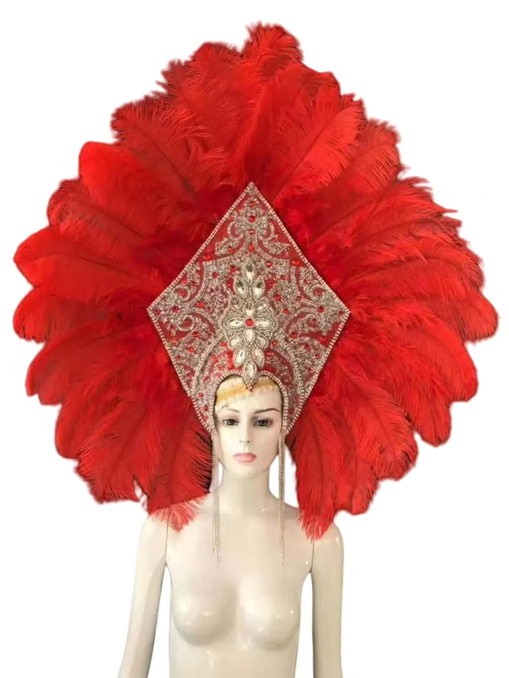 VCSHOES Feather headdress samba costume carnival halloween party bar performance hat makeup dance wings parade