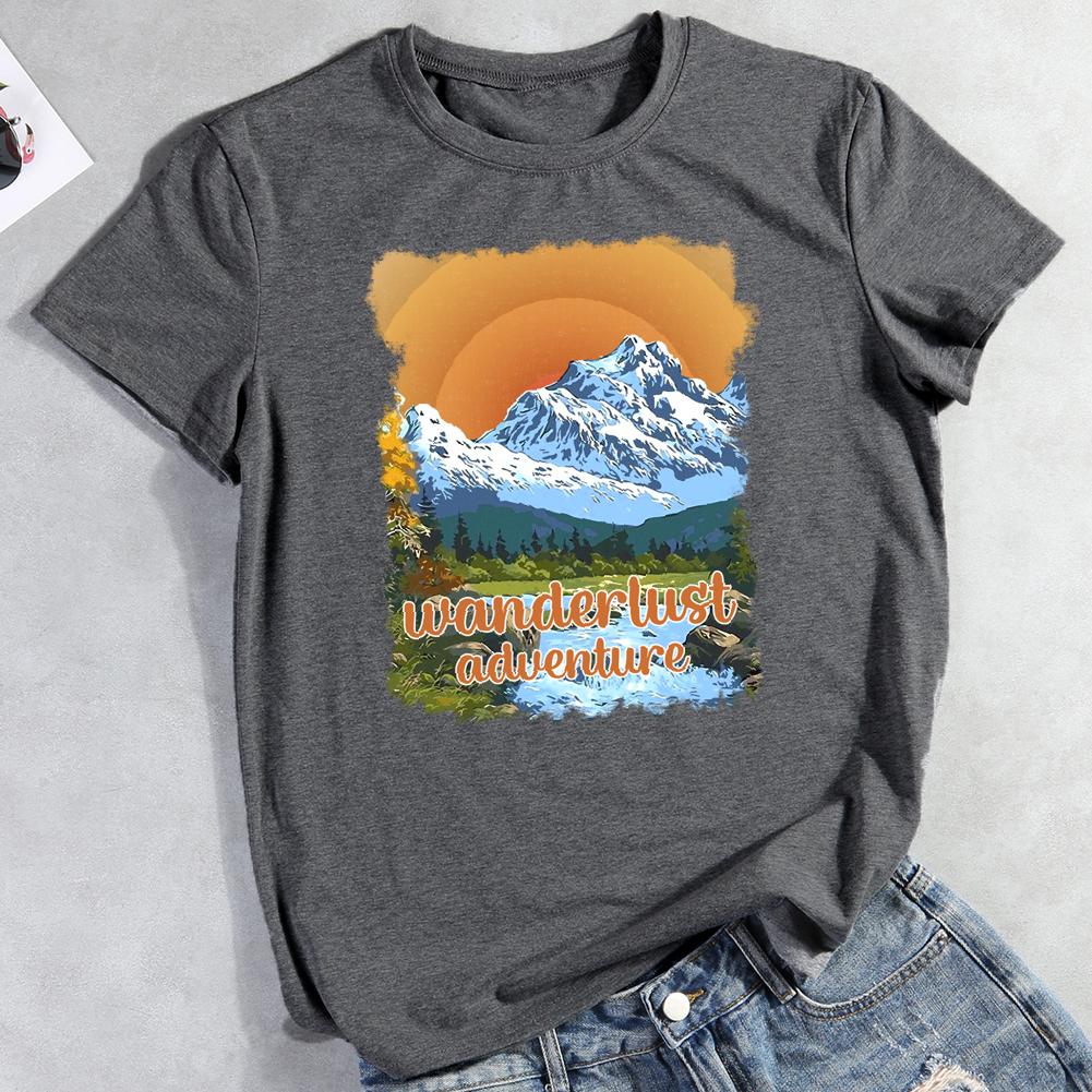 Wanderlust adventure Round Neck T-shirt-0025874-Guru-buzz