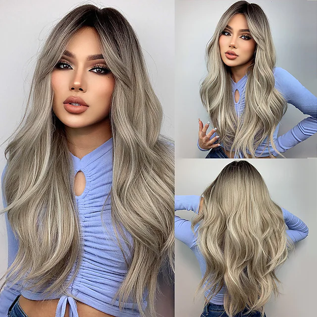 Fashion Blonde Wig,26 Inches Long Wavy Fashion Wig socialshop