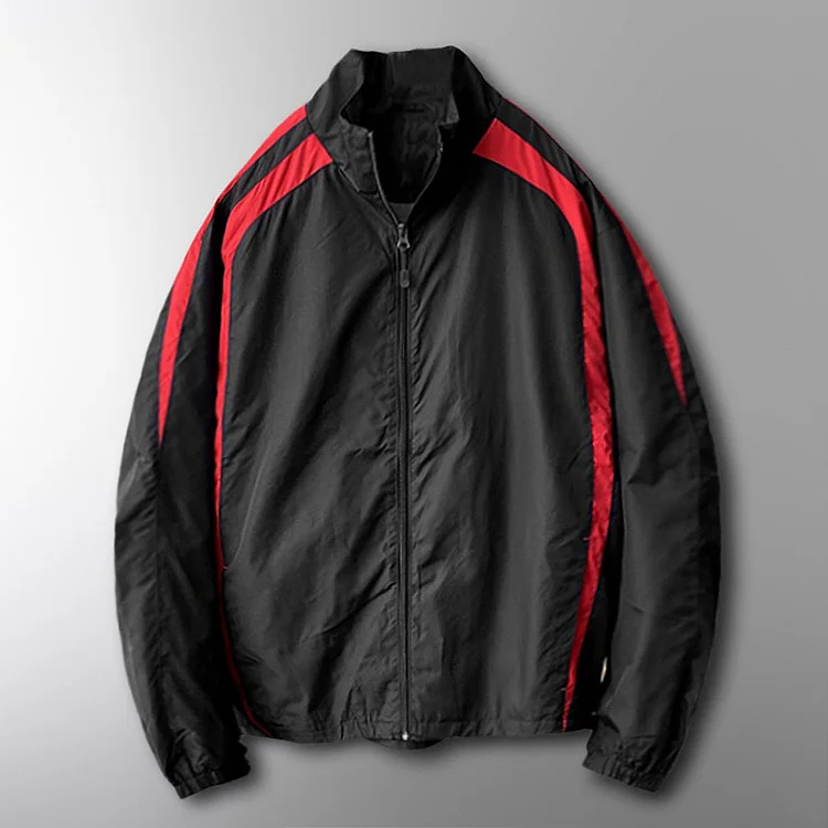Broswear Vintage Sports Mesh Color Contrast Jacket