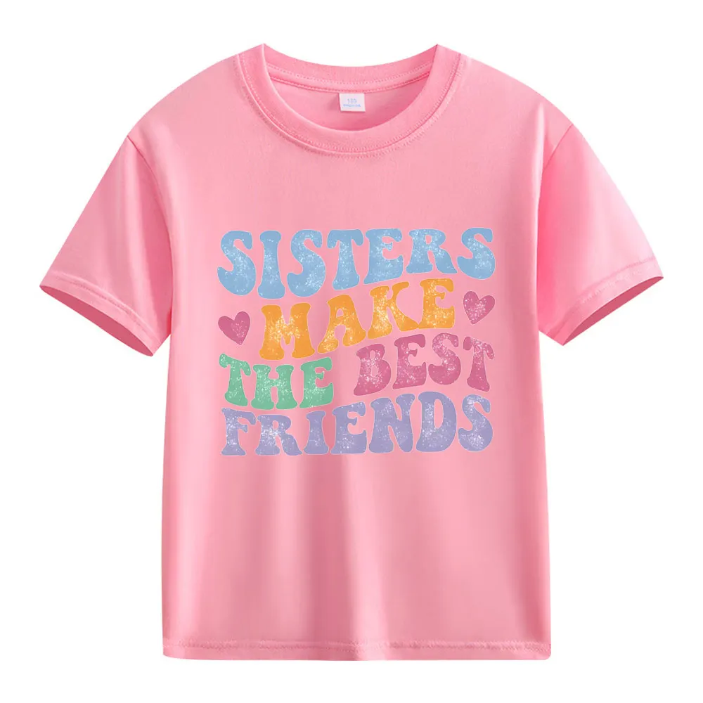 【2Y-13Y】"Sisters Make The Best Friends" Retro Kids' T-Shirt