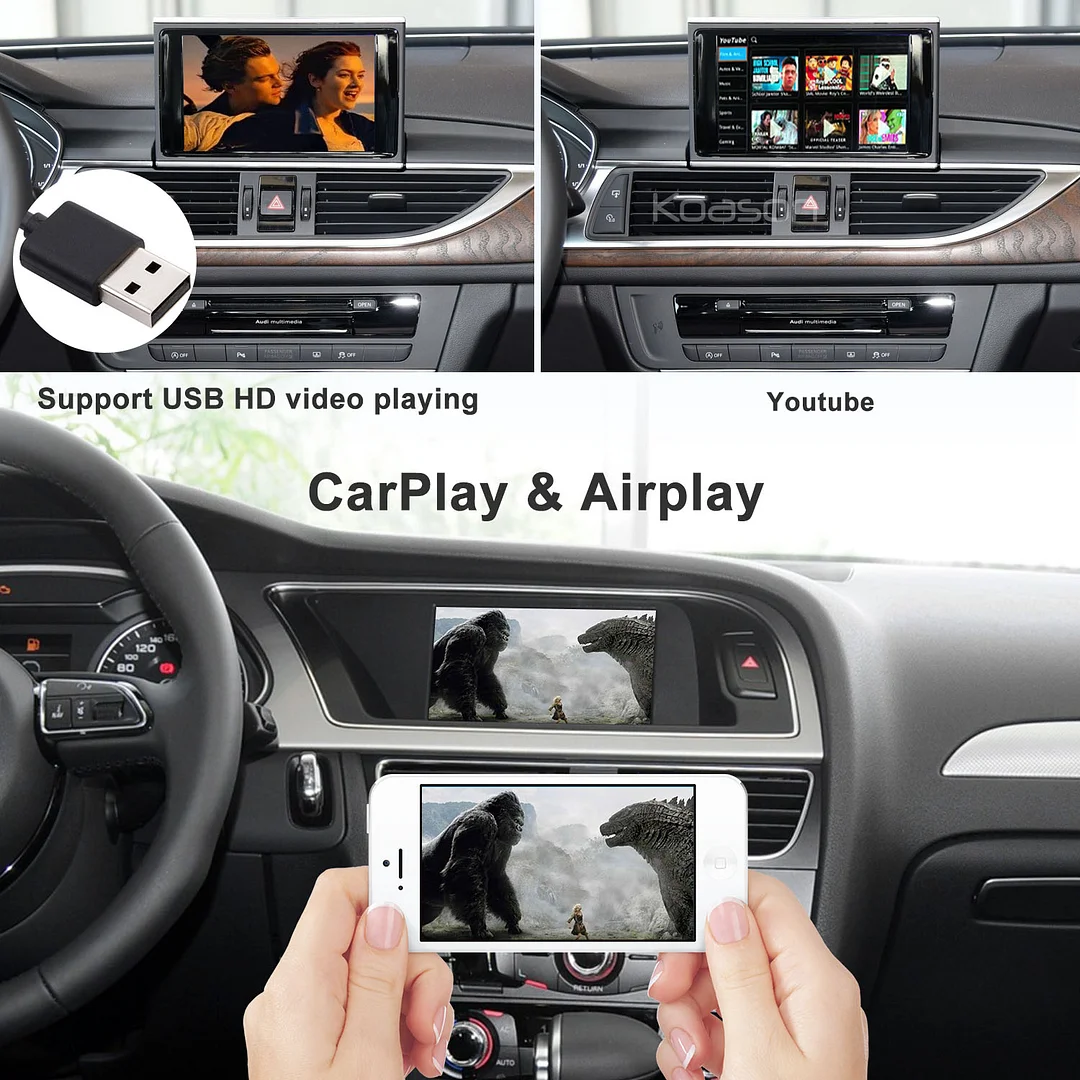 Koason Wireless Apple CarPlay Android Auto Box For Audi A3 A4 A6 Q5 Q7