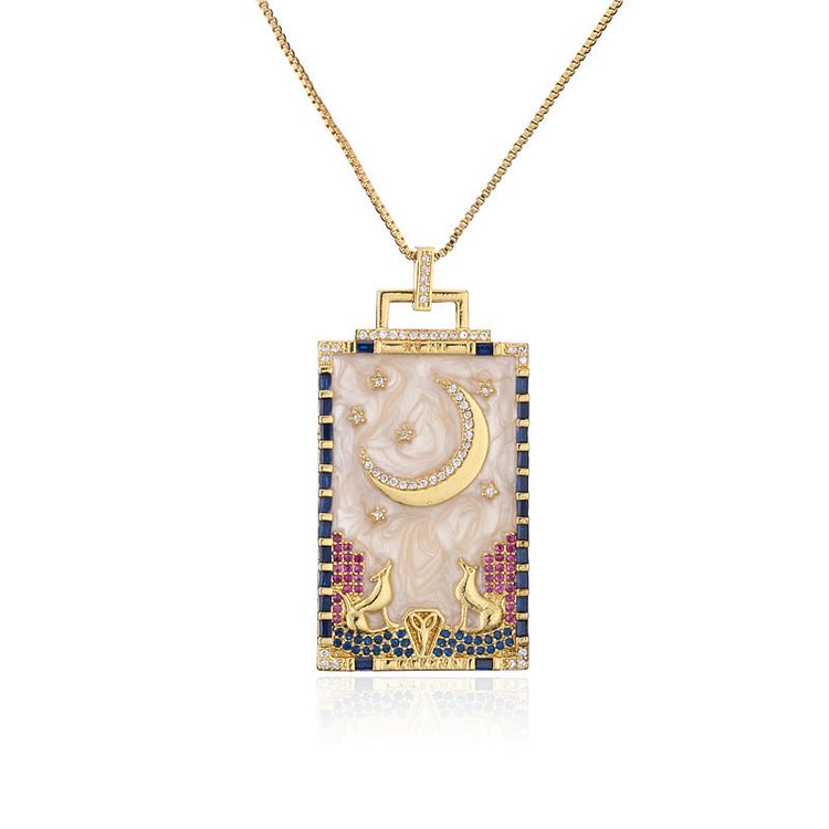 Oil Painting Drop Pendant Necklace