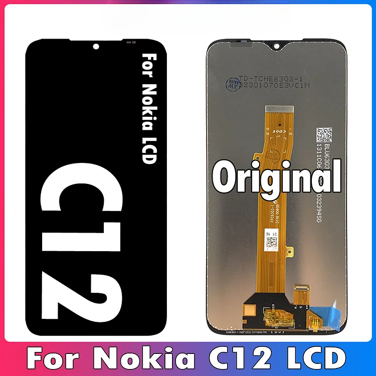 6.3" Original Display For Nokia C12 LCD Display Touch Screen Digitizer Assembly Replacement  LCD Repair Parts