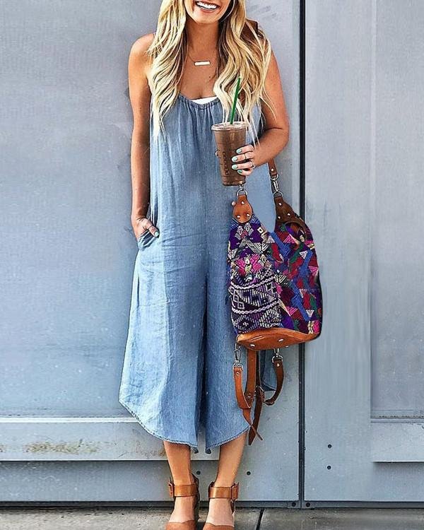 sexy slim thin jeans wide leg jumpsuit p182021