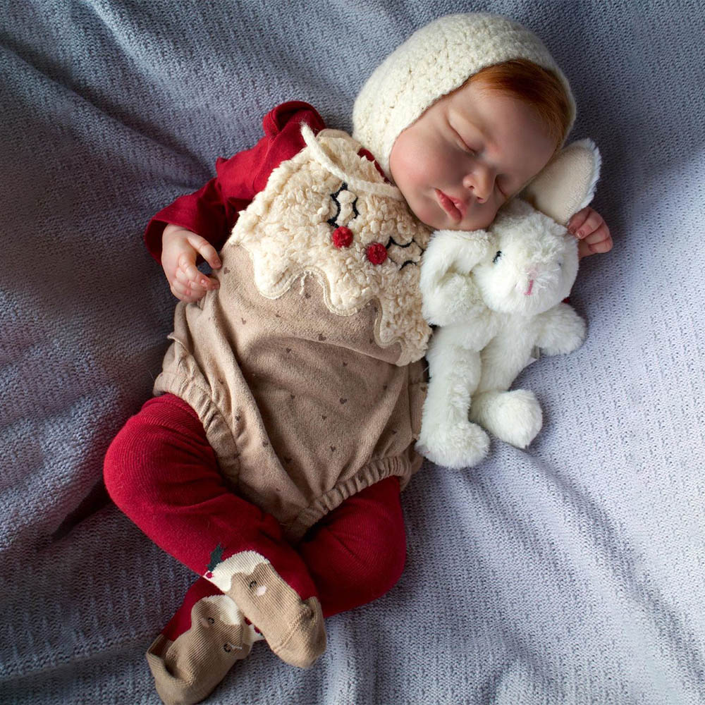 [Neu 2022] mit Stimm und Herzmodul Reborn Schlafende Süßes Baby Mädchen
