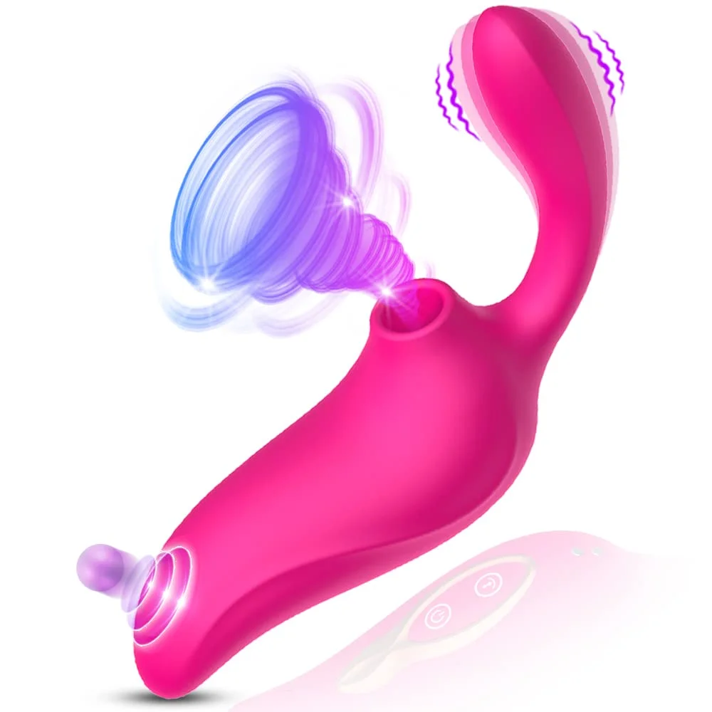 3 In 1 Flapping Clitoral Vibrator G Spot Vibrator - Rose Toy