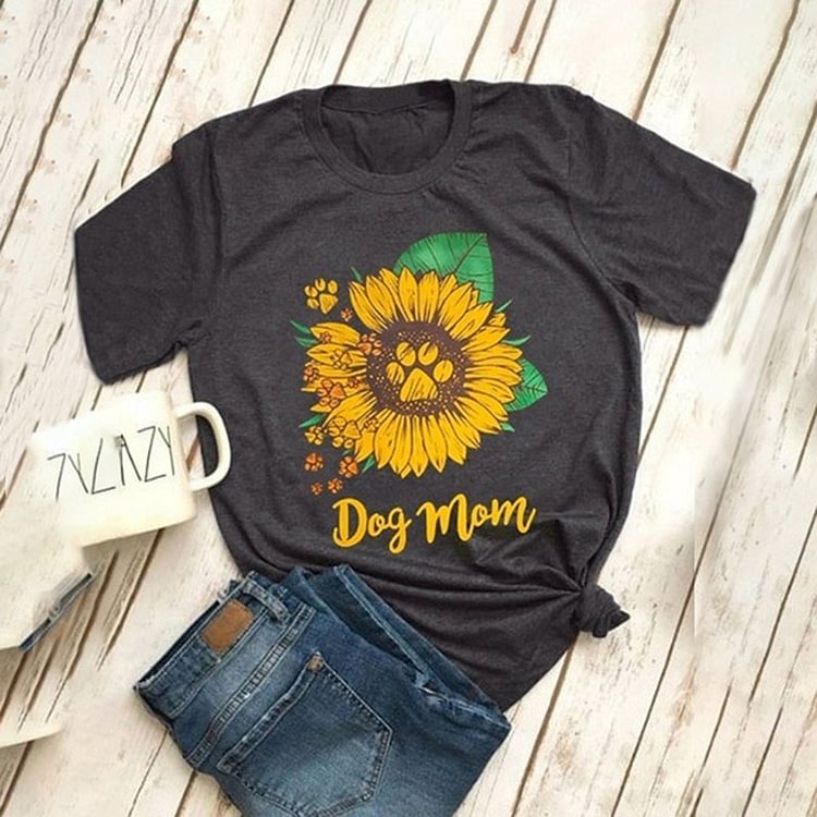 Casual Sunflower Print Short Sleeve T-Shirt