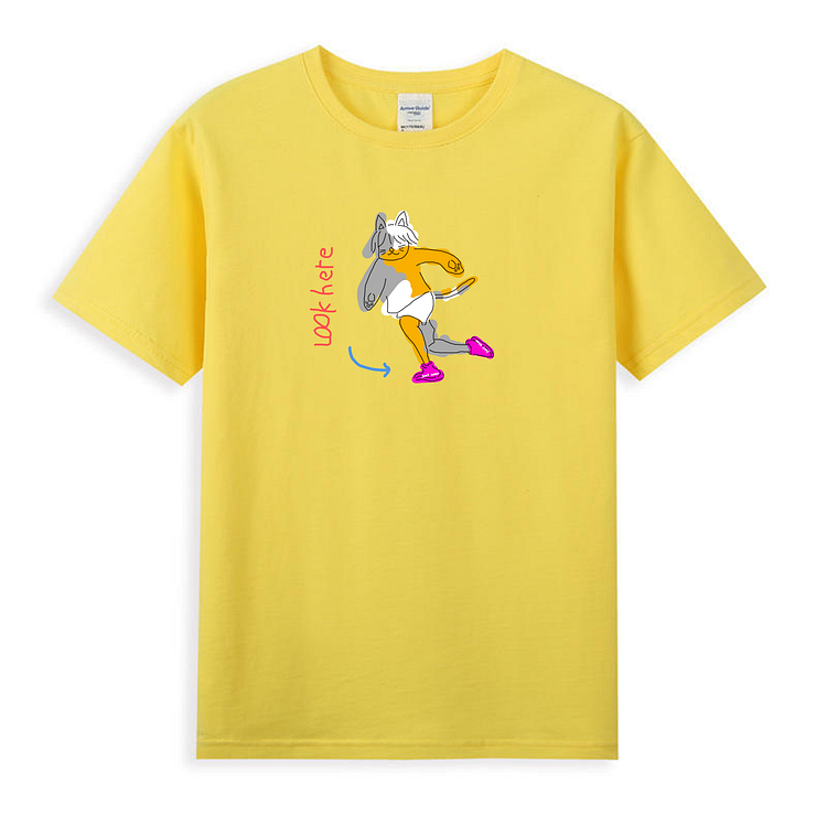 Unisex Just Soso Shirts Cat's Sneaker Yellow
