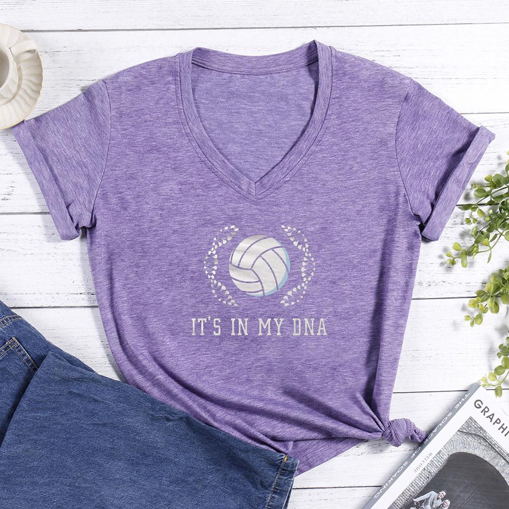 Volleyball IN MY DNA V-neck T Shirt-Guru-buzz