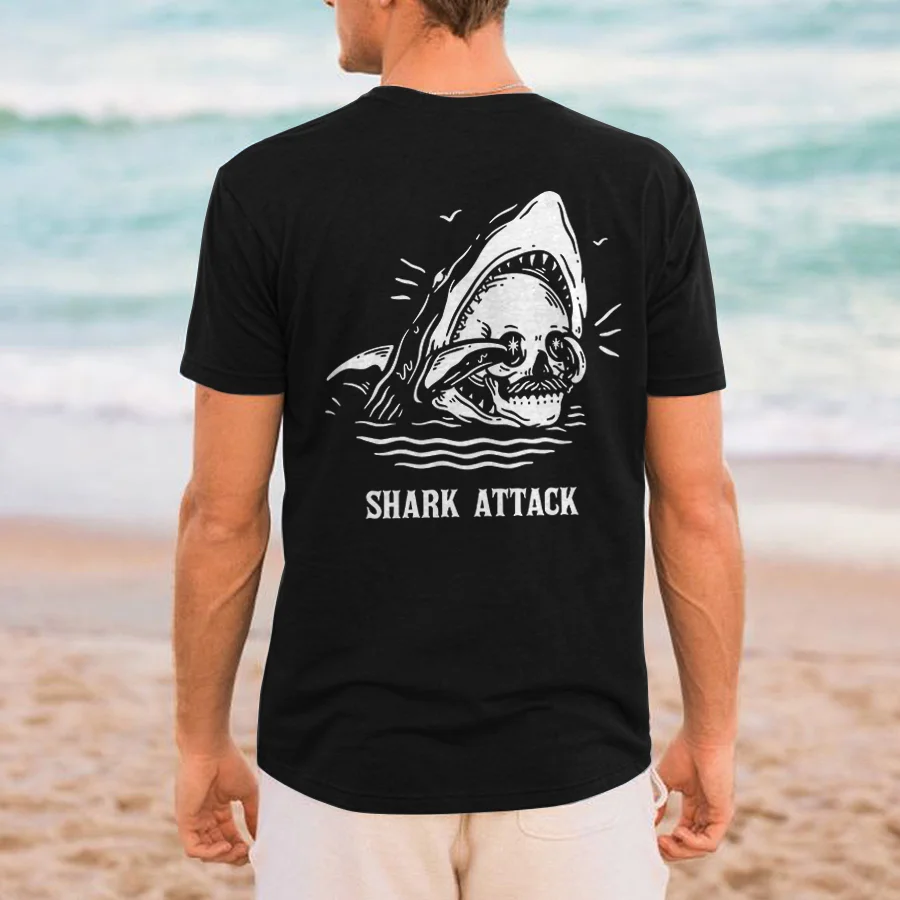 Shark Attack Printed Men's T-shirt