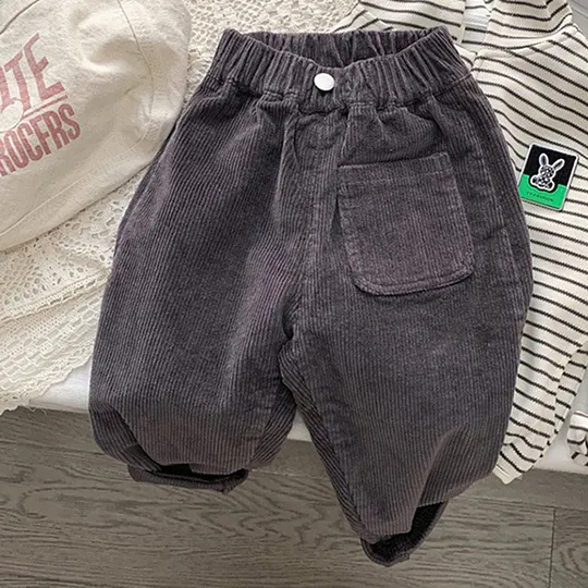 【18M-10Y】Boys Corduroy Solid Color Casual Pants