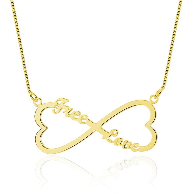 Personalized Heart Infinity Name Necklace Custom 2 Names Gifts for Her