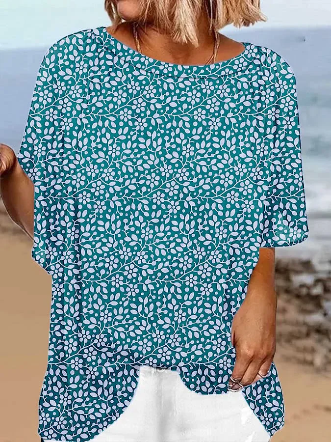 SocialShop Women's Hawaiian Floral Resort Casual Shirt socialshop