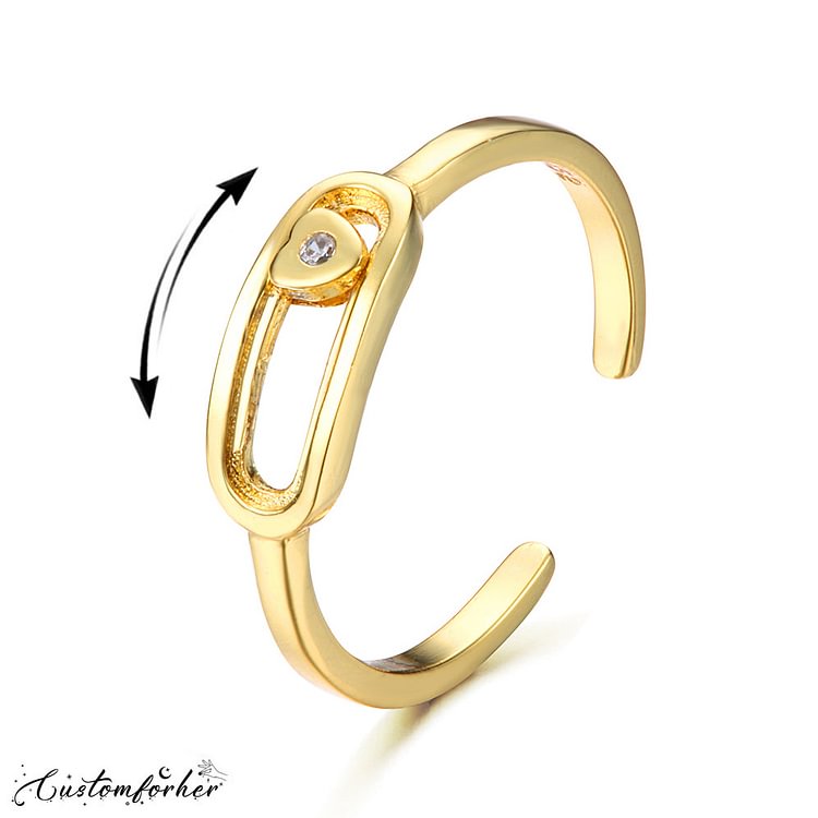 Sliding Heart Fidget Anxiety Ring