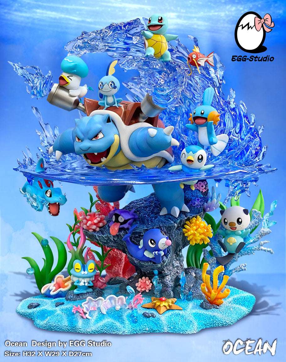 Water Type Family Pokemon Resin Statue EGGS Studios [In Stock]
