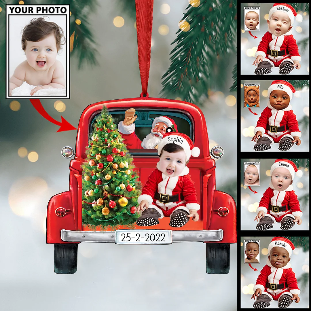 Santa With Baby Christmas Personalized Ornament