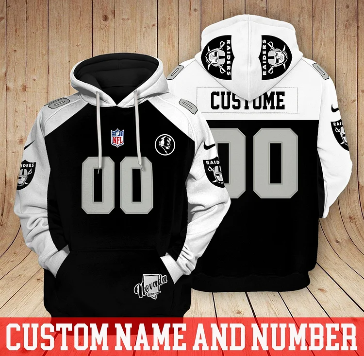 LAS VEGAS RAIDERS | Hoodie Personalized Your Name and Number, Sport Gifts For Fan