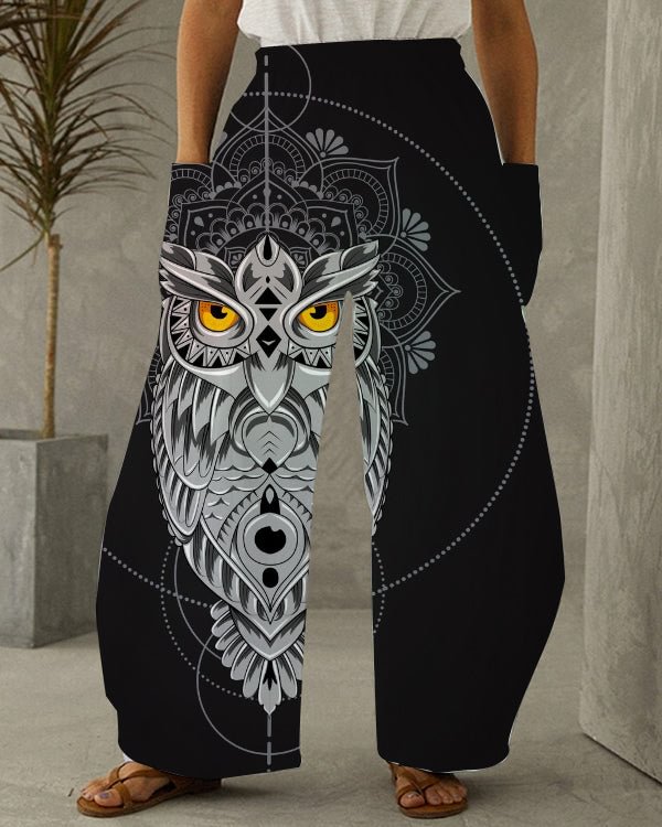 Owl Print Vintage Track Pants S-5XL - Chicaggo