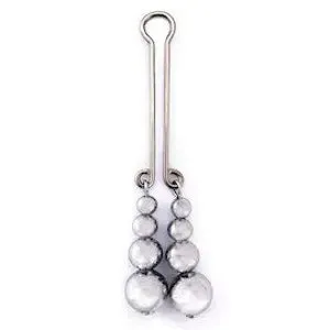 pornhint Pornhint Stainless Steel Clit Clamp / Labia Clip with Lightly Weighted Beads. Mature Listing, BDSM Gear for Submissive