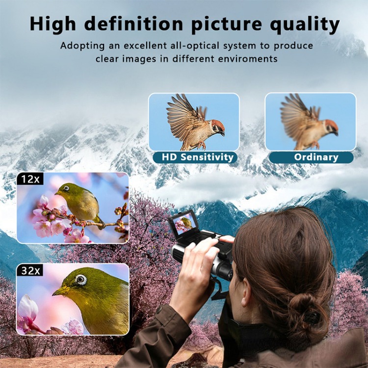 BekinTek 12x32 Digital Binoculars with Camera 2.4" LCD 8x Digital Zoom 48MP Photo 2.5K Video Recoder Camcorder for Bird Watching Concerts Sports Games 9