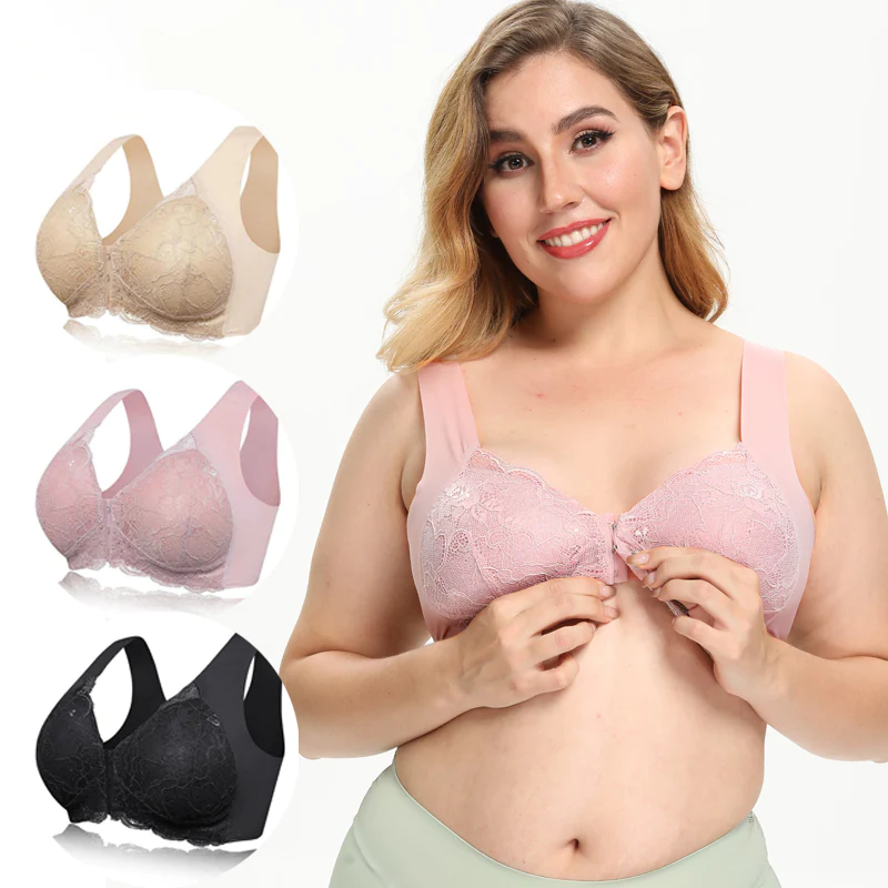 Front Closure Lace Bras for Women 5D Shaping Push Up Soft Bra Lightweight  Back Support Posture Bra Seamless Sport Bra price in UAE,  UAE