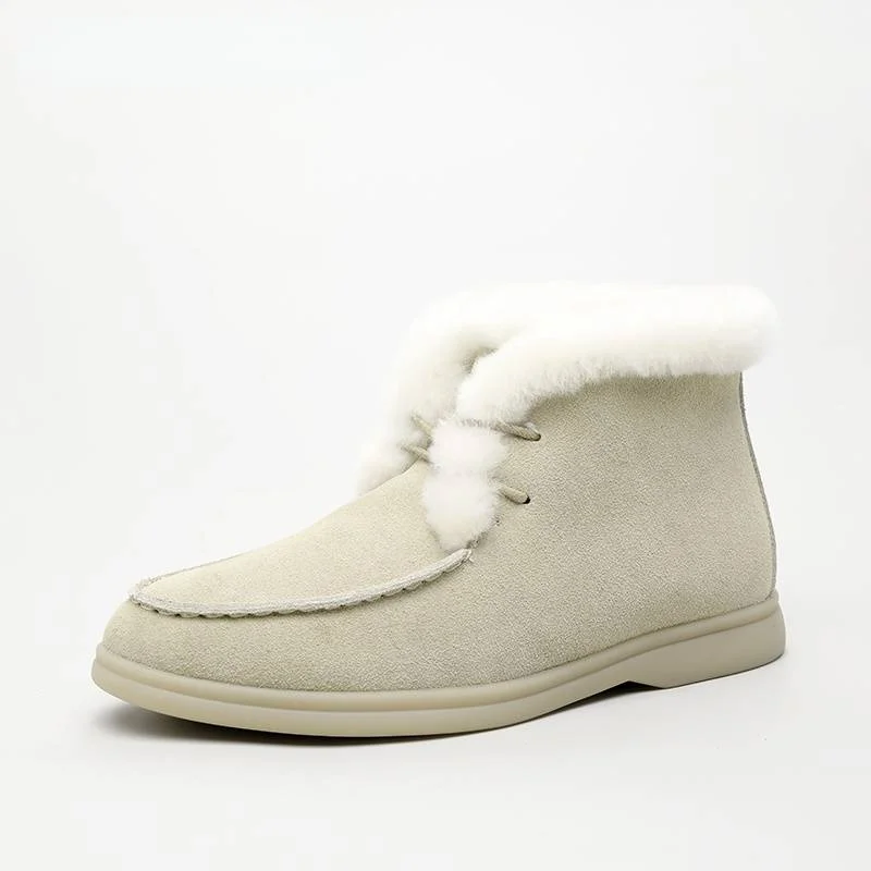 Letclo™  Winter Comfortable Flat Wool Women Snow Boots letclo Letclo