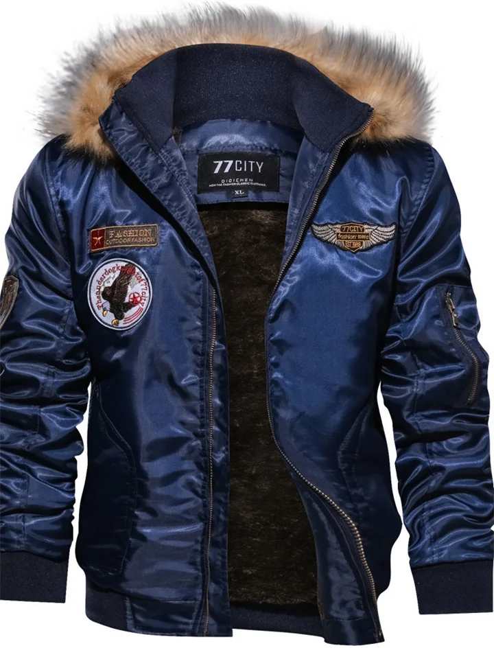 Men's Winter Jacket Faux Leather Jacket Thermal Warm Rain Waterproof Outdoor Business Causal Jacket Outerwear Dark Blue Army Green Black