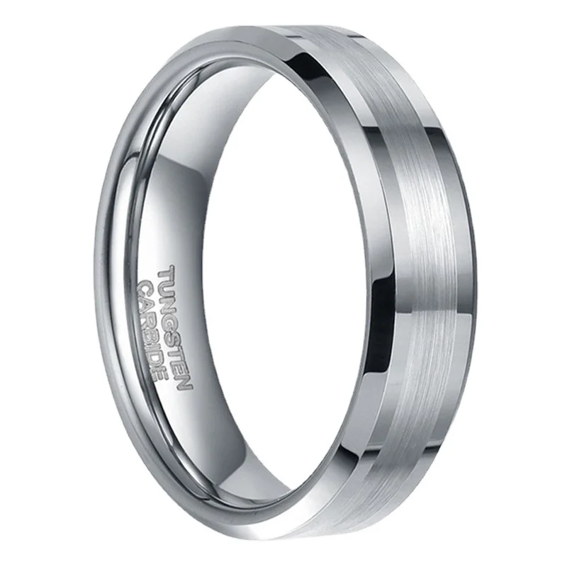8mm Tungsten Carbide Ring 14K Gold/Silver Infinity Wedding Band Engagement Bridal Rings Men