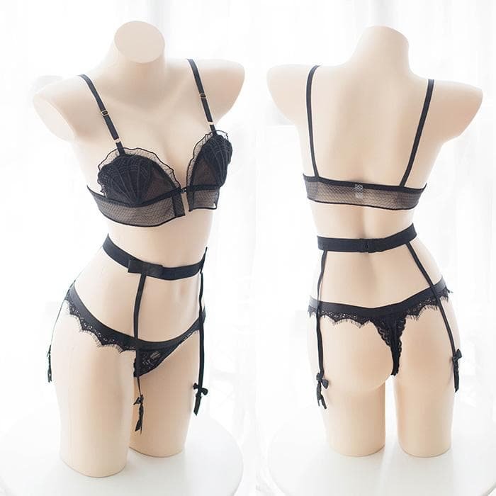Black Lace Seashell Lingerie SP1812366