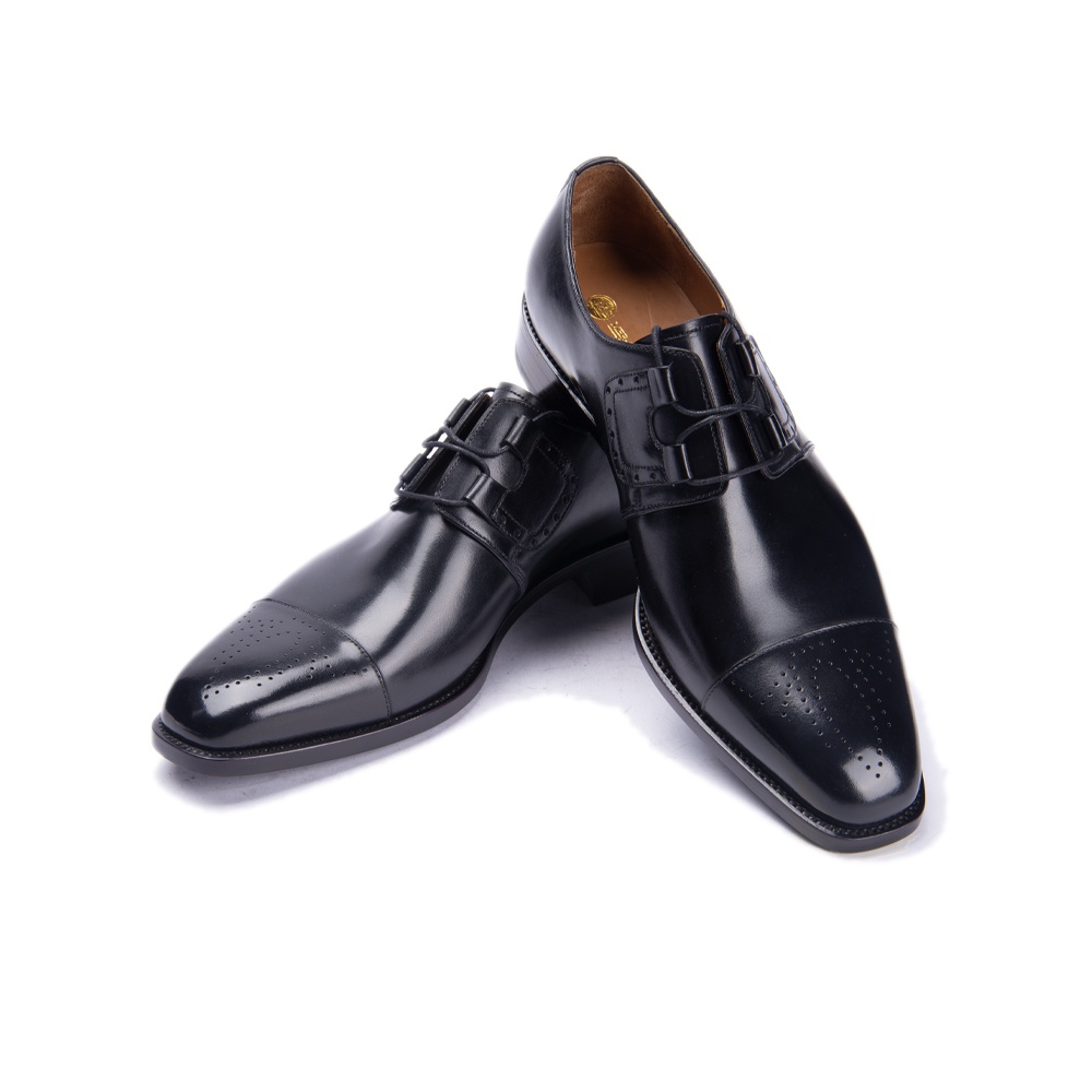 TAAFO Black Leather Shoes Buckle Men's Dress Shoes Driving Dress Loafers Men's Business Casual Shoes Flats