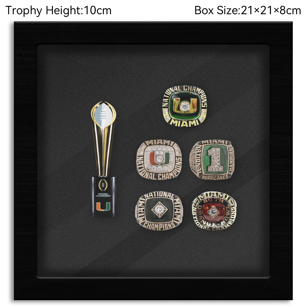 Miami (Fla.) Hurricanes College CFP National Championship NCAA Trophy&Ring Box