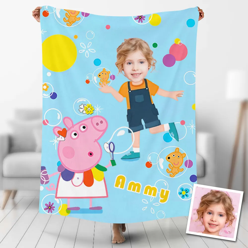 Custom Blankets Personalized Peppa Pig Pig Blanket