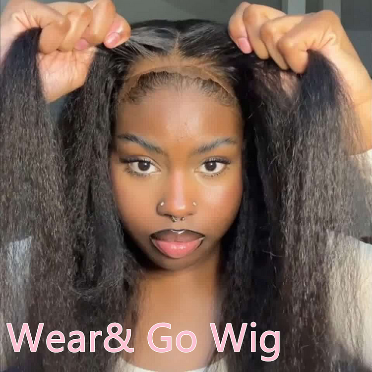 Wear & Go Kinky Straight Glueless Lace Wig