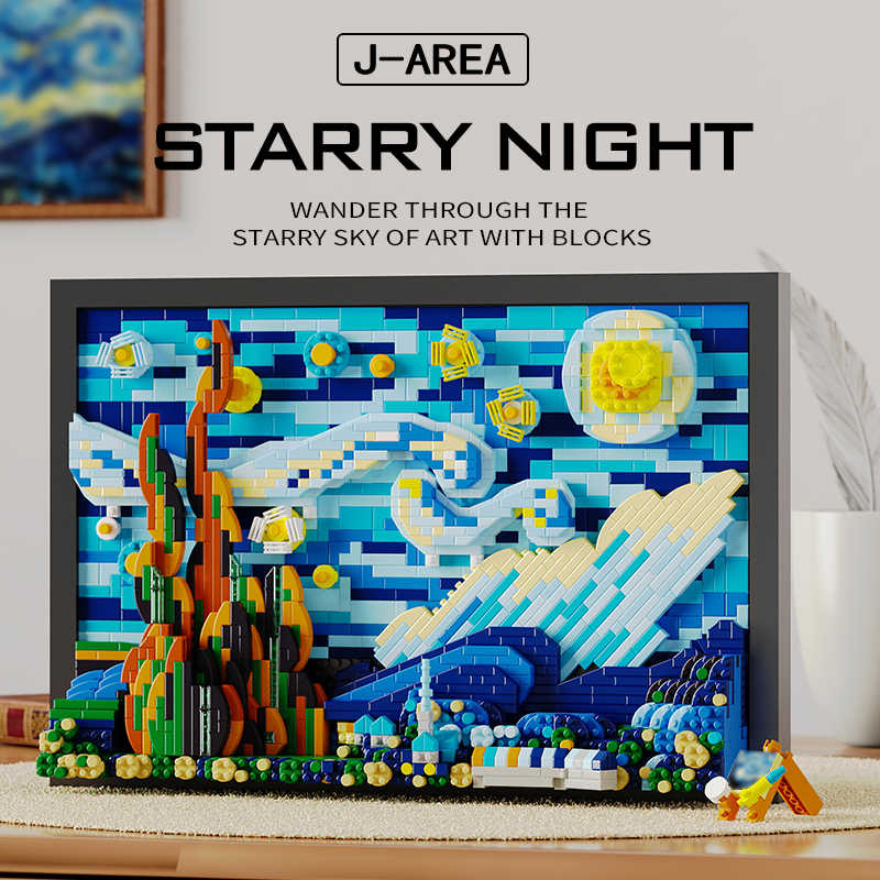 1731PCS Starry Night Famous Van Gogh Painting Micro Particle