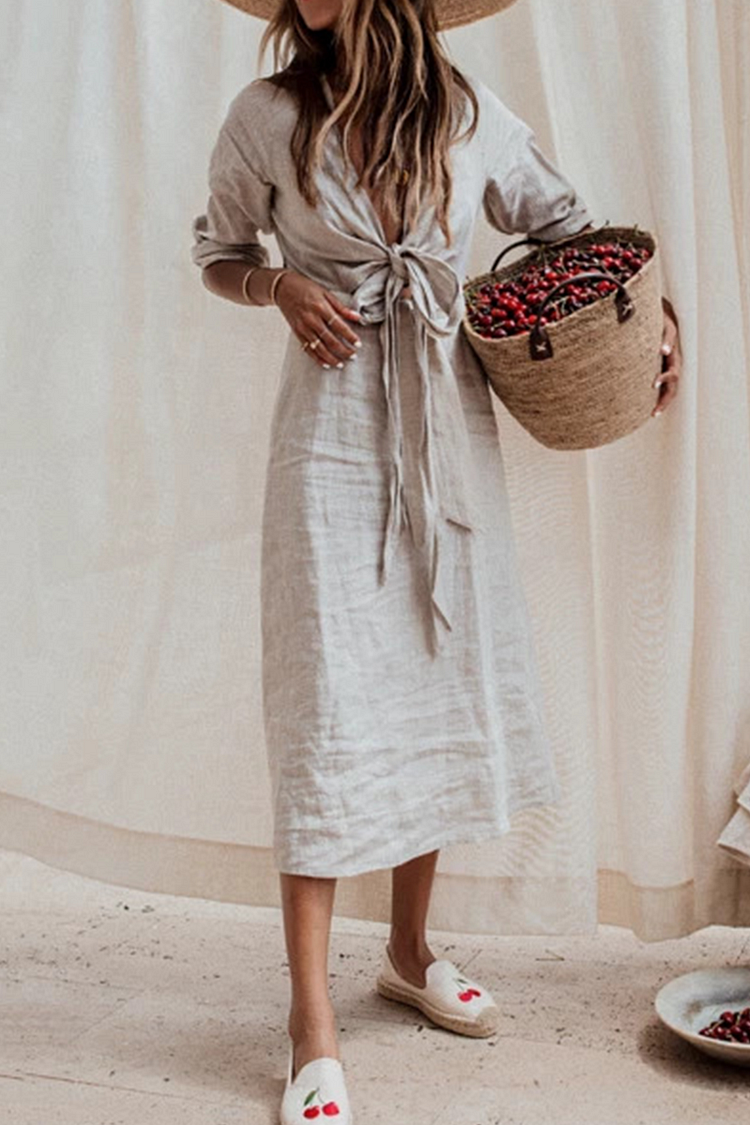 Elegant Solid Strap Design V Neck A Line Maxi Dresses - Life is Beautiful for You - SheChoic