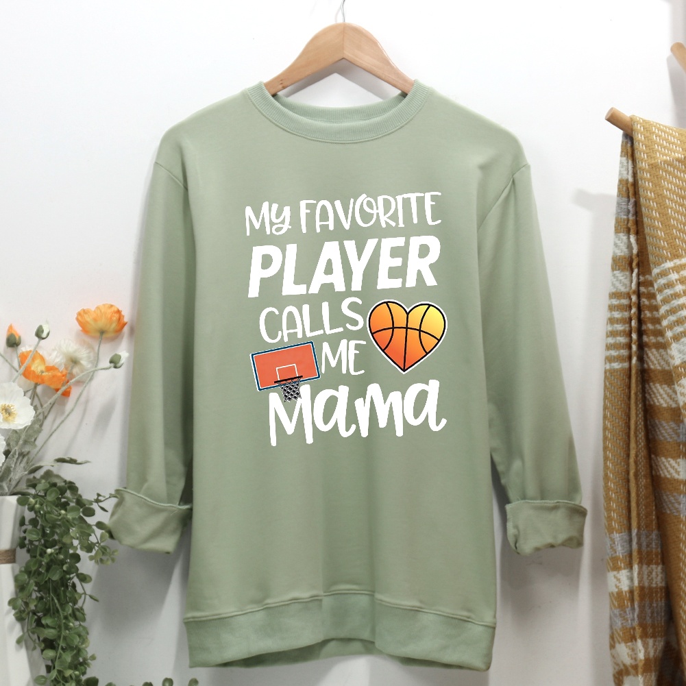 My Favorite Player Calls Me Mama Women Casual Sweatshirt-Guru-buzz