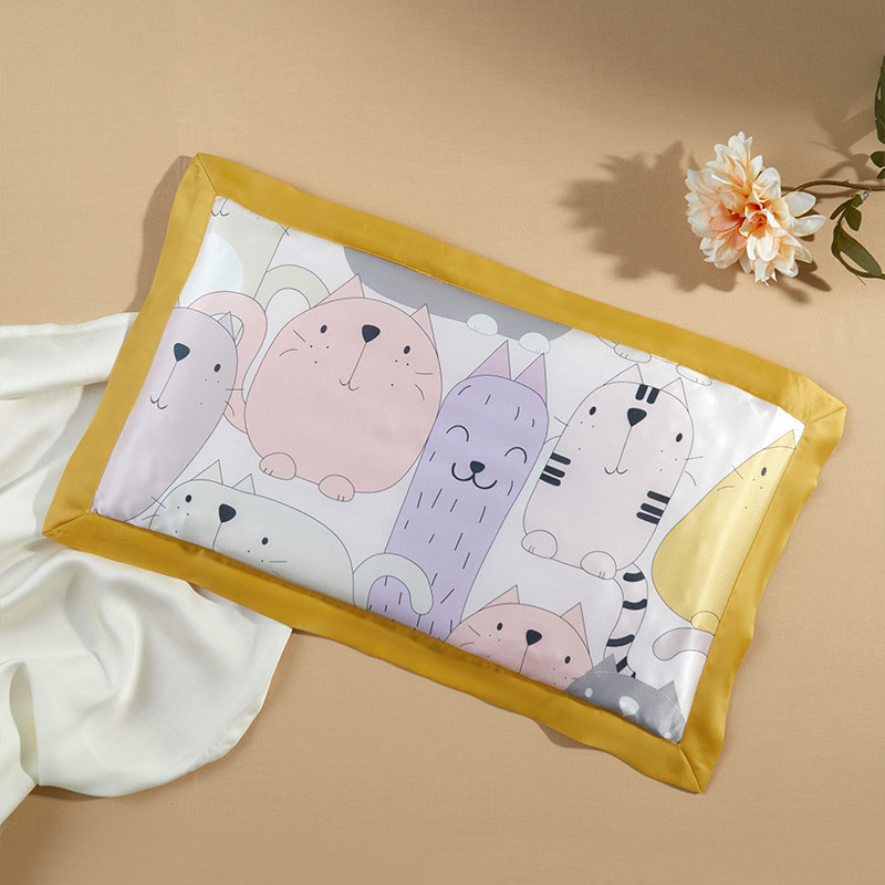 Single Side Kid's Silk Pillow-Cats
