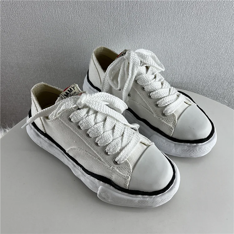 High version Mihara Yasuhiro mmy dissolved thick-soled canvas casual couple's men's and women's fashion heightening college style shoes_ ecoleips_old