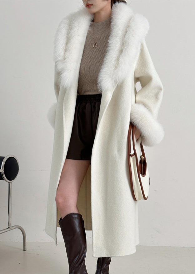 fur collar tie waist coat