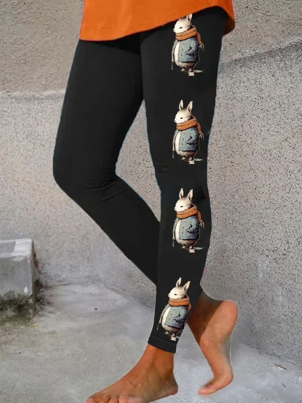Women's Casual Rabbit Print Leggings
