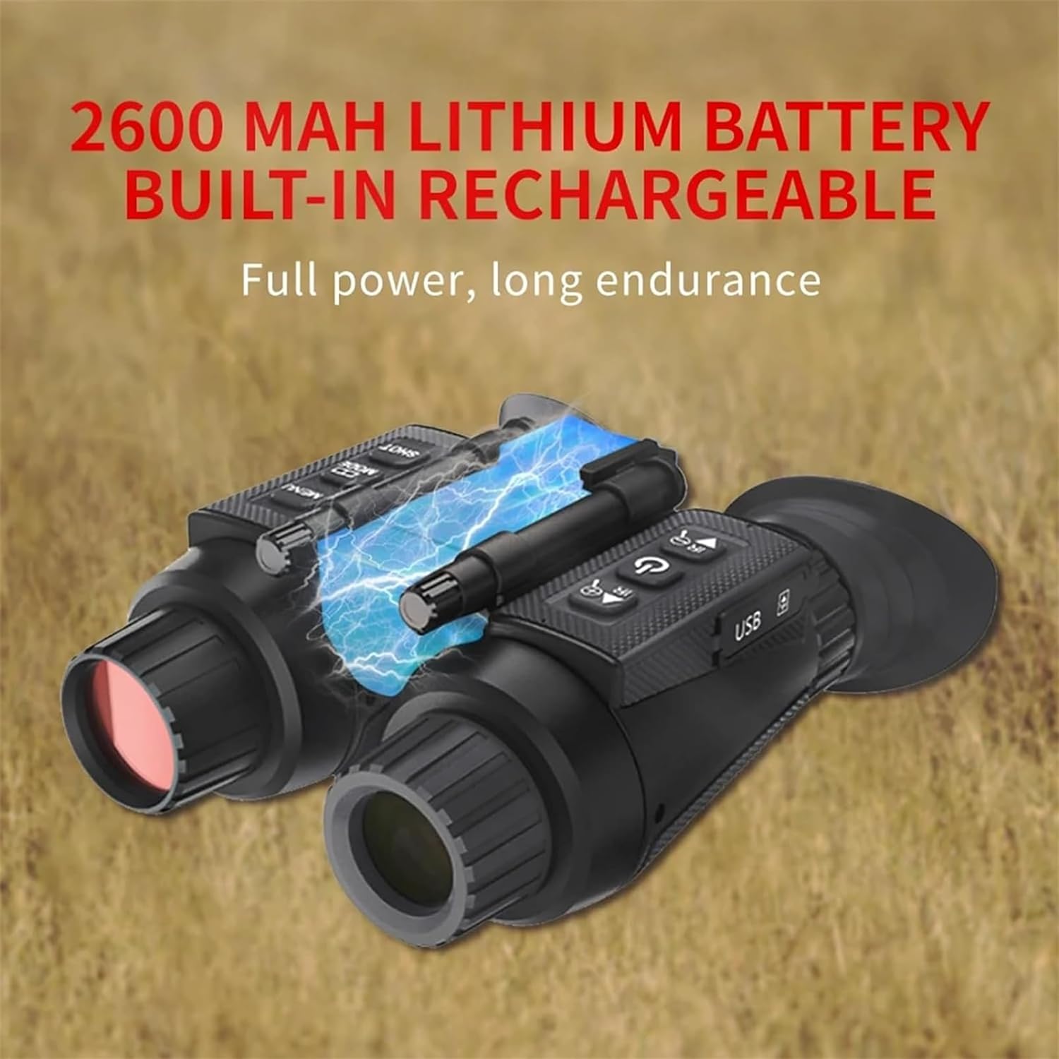 BekinTek Dual Eye 3D View Helmet Mounted Night Vision Binoculars Head Mountable Goggles Rechargeable Optics Telescope IR Full Dark Observing Adjustable Pupil Distance 7x Infrared 8x Digital Zoom 4K Video 36M Photo Independent Diopter Adjust 4 Color Effect 5