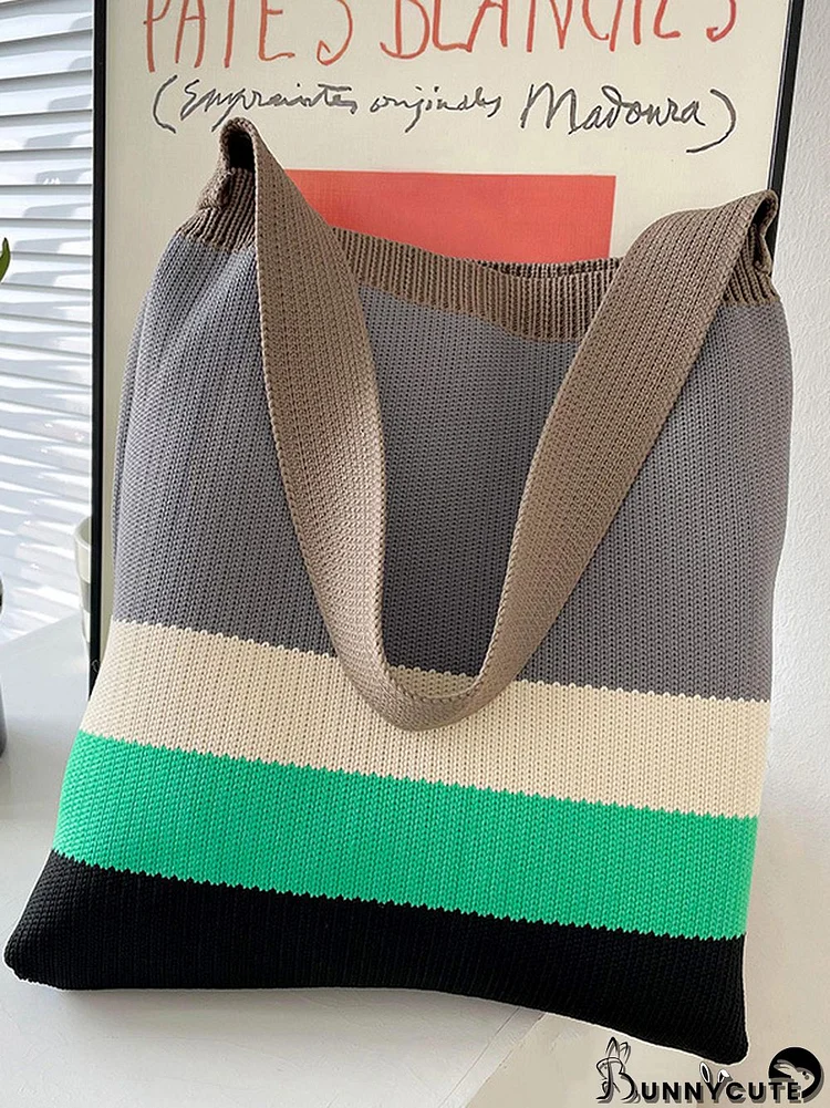 Original Contrast Color Rainbow Striped Bags Accessories