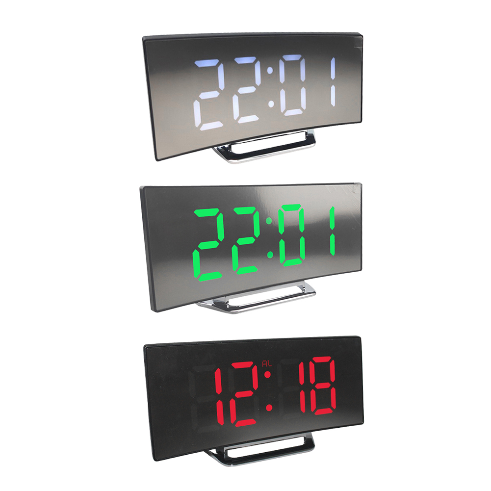 Digital Electronic Curved Alarm Clock LED Mirror Screen Large Number Clock, White, 501 Original
Digital Electronic Curved Alarm Clock LED Mirror Screen Large Number Clock, White, 501 Original