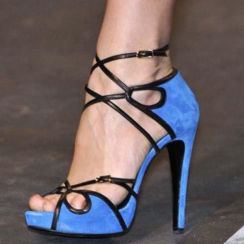 VCSHOES Strap High Heel Peep Toe Sandals