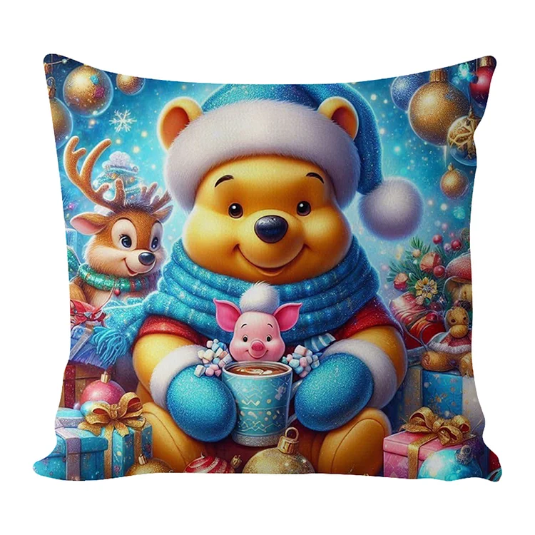 Pillow-Disney Winnie The Pooh 11CT Stamped Cross Stitch 45*45CM(17.72*17.72In)
