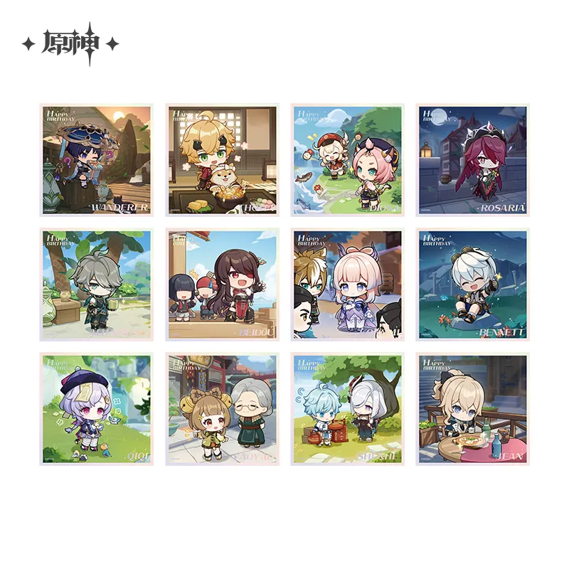 Happy Birthday Series Mini Posters [Original Genshin Official Merchandise]