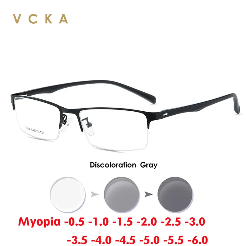 Photochromic Half Rimless Memory Alloy Glasses – Negative -0.25 To -8.00