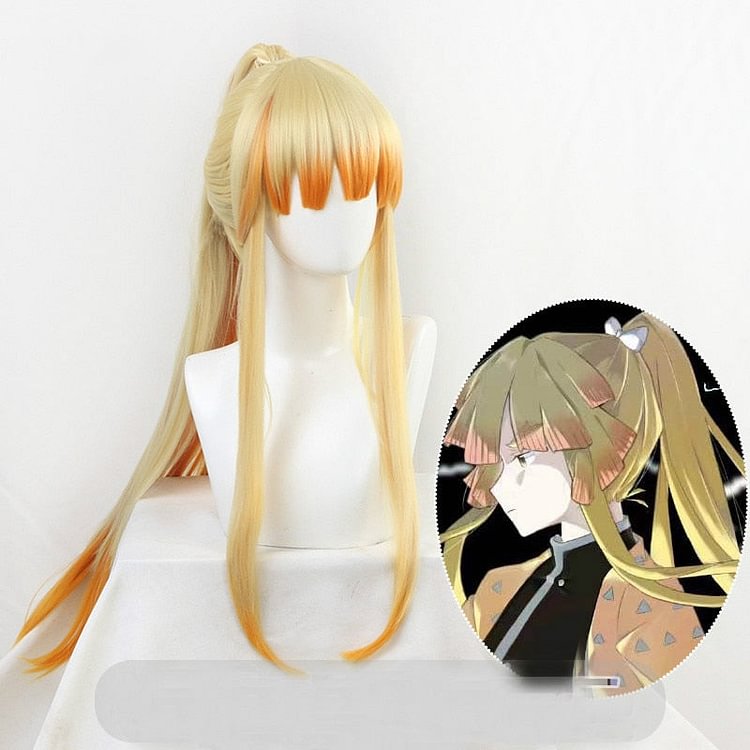 Anime Zenitsu Agatsuma Demon Slayer Kimetsu No Yaiba Cosplay Long Wig SP18943