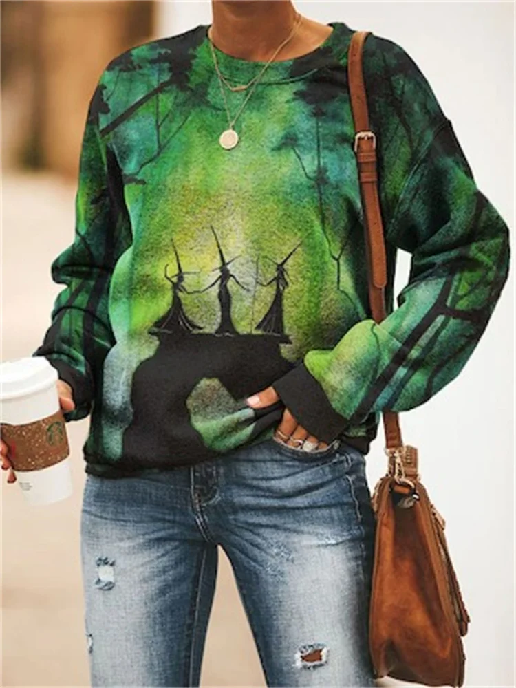 Forest Witches Watercolor Art Sweatshirt